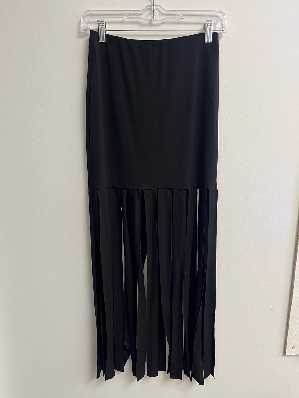 Zara Black Fringe Maxi Skirt
